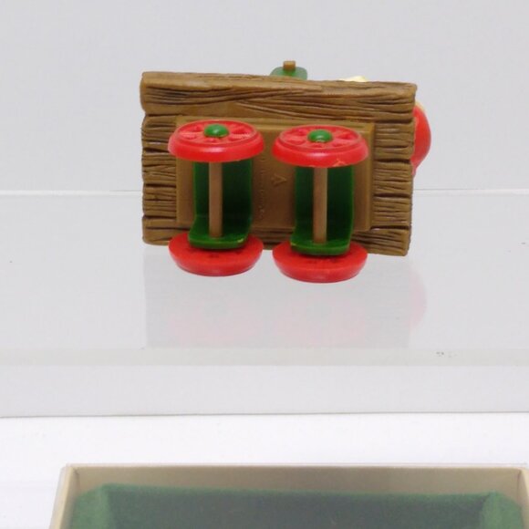 Hallmark Ornament 1983 Here Comes Santa Express Train Handcar 5th in Series #5 - Picture 4 of 6